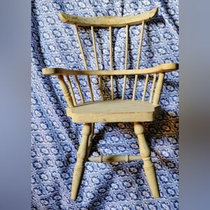 Vintage White Wooden Windsor Doll Chair
